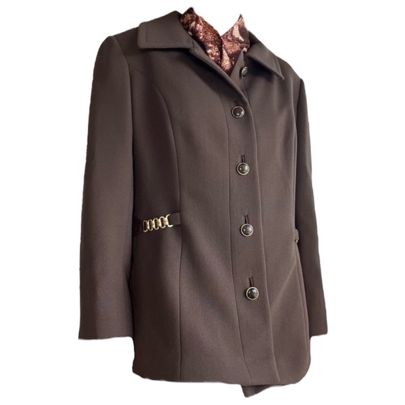 Vintage Jackets & Blazers - Vintage Brown Blazer Jenny Buffalo, NY Blazer Jacket Gold Hardware
